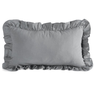 Poszewka bawełniana z falbanką 30x50 stalowa