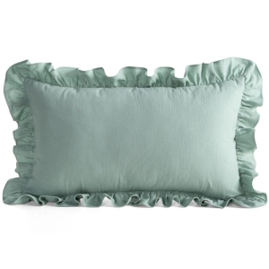 Poszewka bawełniana z falbanką 30x50 szałwiowa