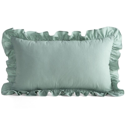 Poszewka bawełniana z falbanką 30x50 szałwiowa