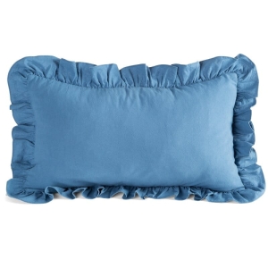 Poszewka bawełniana z falbanką 30x50 granatowa