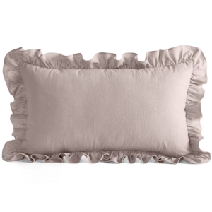 Poszewka bawełniana z falbanką 30x50 pudrowa