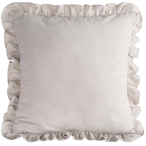 Poszewka bawełniana z falbanką 45x45 beżowa