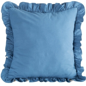 Poszewka bawełniana z falbanką 45x45 granatowa