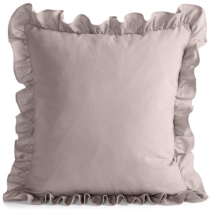 Poszewka bawełniana z falbanką 45x45 pudrowa