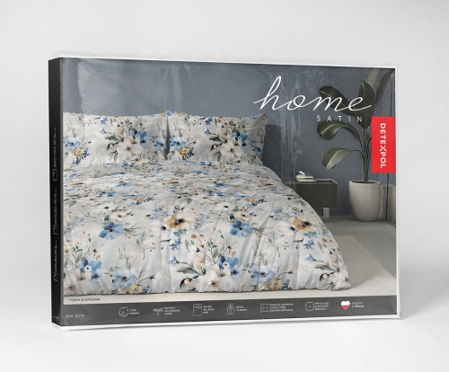 Komplet pościeli Home Satin z satyny bawełnianej 160x200 w akwarelowe kwiaty