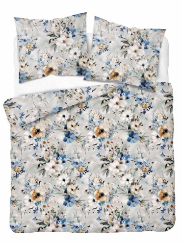 Komplet pościeli Home Satin z satyny bawełnianej 220x200 w akwarelowe kwiaty