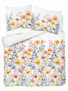 Komplet pościeli Home Satin z satyny bawełnianej 160x200 w kolorowe wiosenne kwiaty