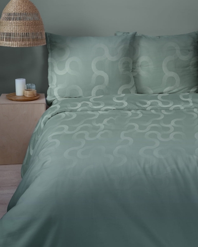 Komplet pościeli Home Satin z satyny bawełnianej 160x200 w zieleń szałwiową 