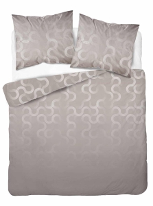 Komplet pościeli Home Satin z satyny bawełnianej szarej 220x200 we wzór geometryczny