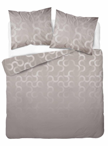 Komplet pościeli Home Satin z satyny bawełnianej szarej 220x200 we wzór geometryczny