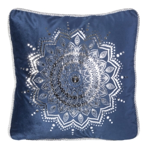 Poszewka dekoracyjna velvet 45x45 granatowa + wypełnienie