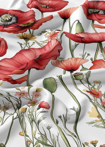 Komplet pościeli Home Satin z satyny bawełnianej 160x200 w czerwone maki