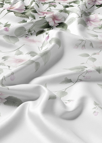 Komplet pościeli Home Satin z satyny bawełnianej 160x200 w motyw różowego hibiskusa