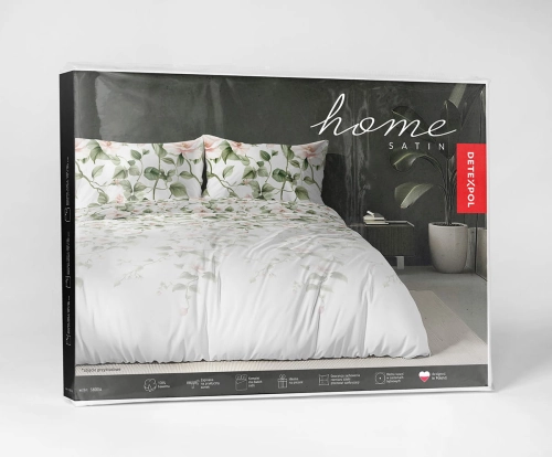 Komplet pościeli Home Satin z satyny bawełnianej 220x200 w motyw pudrowo różowego hibiskusa