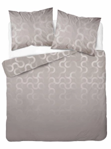Komplet pościeli Home Satin z satyny bawełnianej szarej 180x200 we wzór geometryczny 