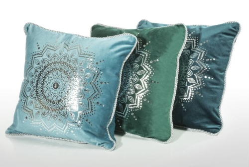 Poszewka dekoracyjna velvet 45x45 turkusowa + wypełnienie 