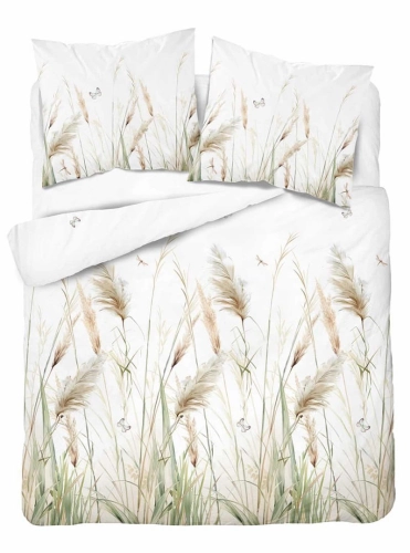 Pościel bawełniana 100% 180x200 motyw traw i kłosów