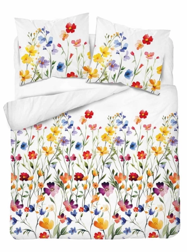 Pościel bawełniana 100% 160x200 w kolorowe kwiaty