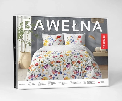 Pościel bawełniana 100% 160x200 w kolorowe kwiaty