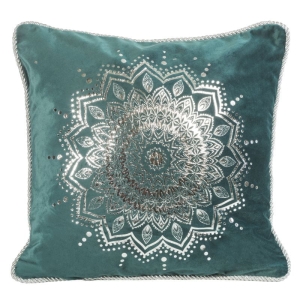 Poszewka dekoracyjna velvet 45x45 ciemno turkusowa