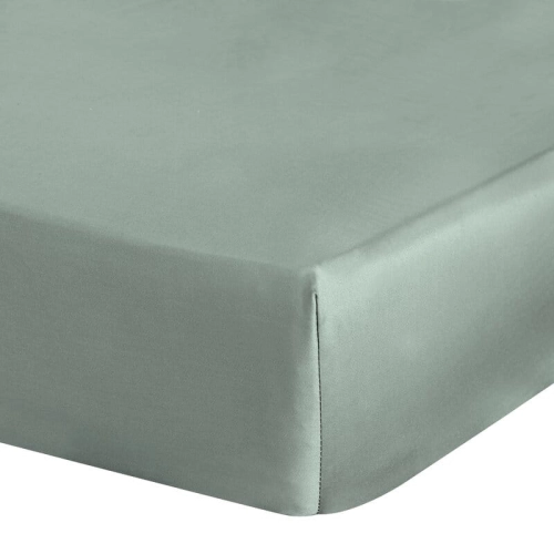 Prześcieradło 160x200 satynowe z gumką w kolorze szałwiowym