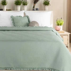 Narzuta szałwiowa 170x210 z falbanką