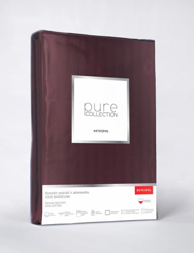 Pościel adamaszkowa Pure 220x200 burgundowa
