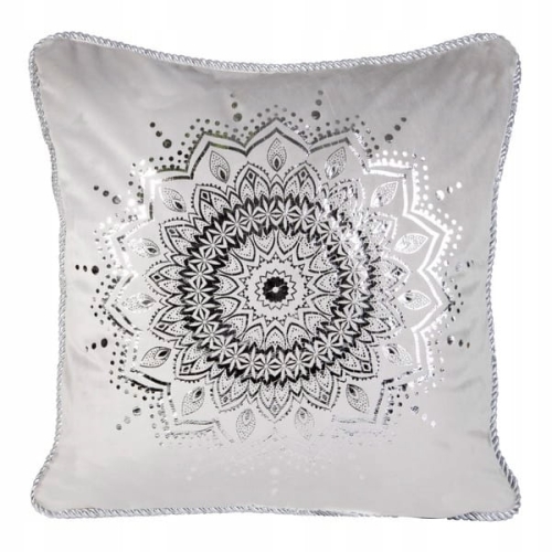 Poszewka dekoracyjna velvet Fotyn 45x45 srebrna