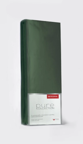 Prześcieradło Pure 140x200 satynowe z gumką w kolorze zielonym