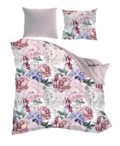 Pościel bawełna satynowa 220x200 w romantyczne piwonie