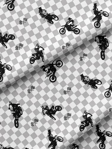 Pościel bawełniana młodzieżowa świecąca 140x200 Motocross