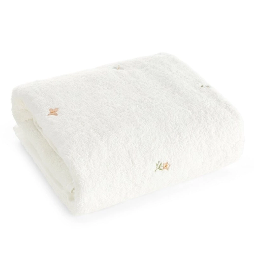 Ręcznik bawełniany kąpielowy biały 70x140 w kwiaty i motylki Bloom