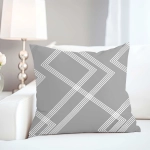 Poszewka z bawełny popielata 40x40 geometryczna