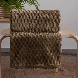 Koc Cindy efekt 3D 220x200 ciemno brązowy