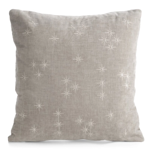 Poszewka świąteczna beżowa 45x45 w gwiazdki