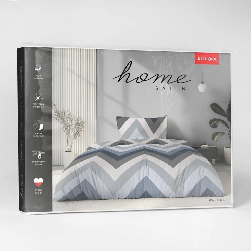 Komplet pościeli Home Satin z satyny bawełnianej 140x200 w geometryczne zygzaki