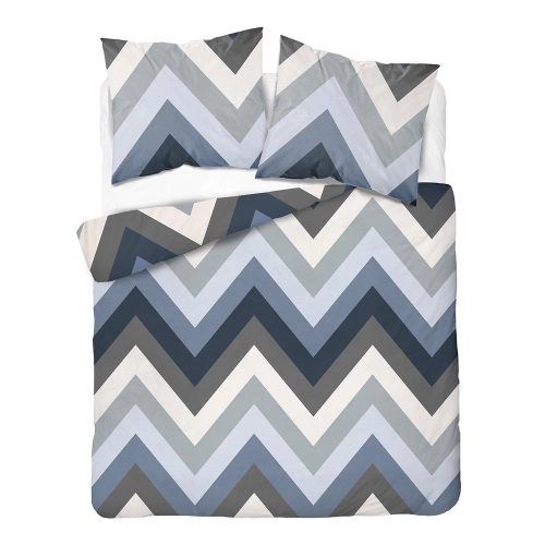 Komplet pościeli Home Satin z satyny bawełnianej 160x200 w geometryczne zygzaki
