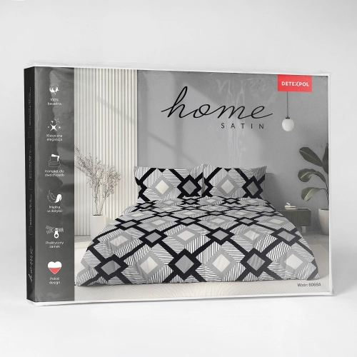 Komplet pościeli Home Satin z satyny bawełnianej 220x200 w romby
