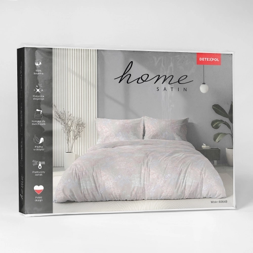 Komplet pościeli Home Satin z satyny bawełnianej 160x200 w pastelowe kwiaty