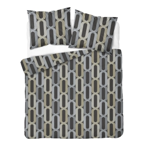 Komplet pościeli Home Satin z satyny bawełnianej 220x200 w geometryczne pierścienie