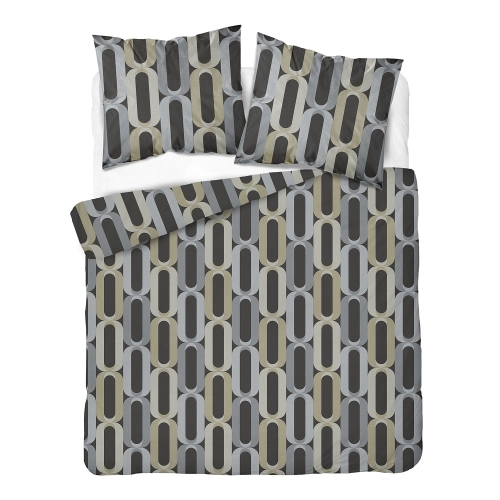 Komplet pościeli Home Satin z satyny bawełnianej 220x200 w geometryczne pierścienie