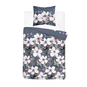 Pościel flanelowa 140x200 duże kwiaty