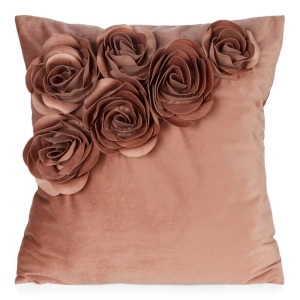 Poszewka velvetowa ruda 45x45 Róże