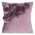 Poszewka velvetowa ciemno różowa 45x45 Róże