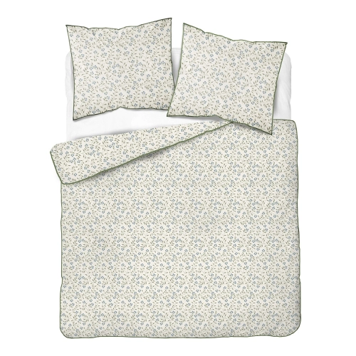 Pościel z perkalu 160x200 Niebieskie Drobne Kwiaty Lame Percale