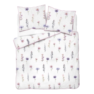 Pościel z perkalu 160x200 Polne Pastelowe Kwiaty Lame Percale
