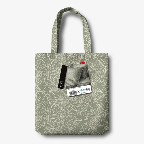 Pościel z perkalu szałwiowa 160x200 Liście Lame Percale