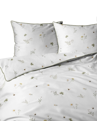 Pościel z perkalu 160x200 Margaretki Lame Percale
