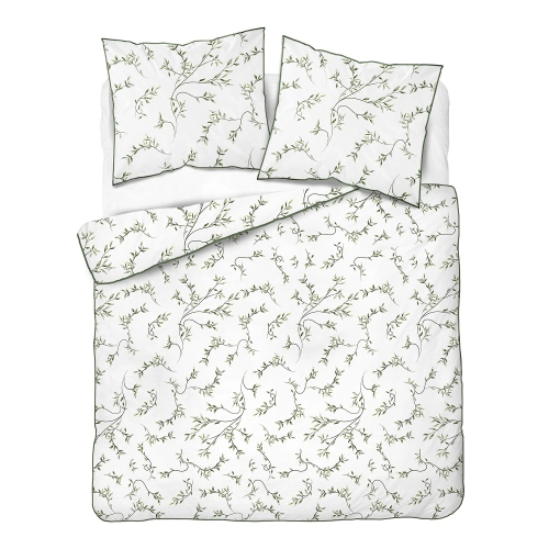 Pościel z perkalu 220x200 Zielone Gałązki Lame Percale