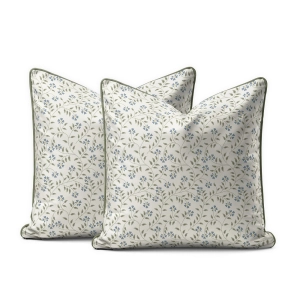 Komplet poszewek z perkalu 40x40 Niebieskie Drobne Kwiaty Lame Percale 